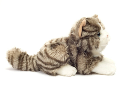 Peluche Chat Couché Gris – 20 cm - Teddy Hermann