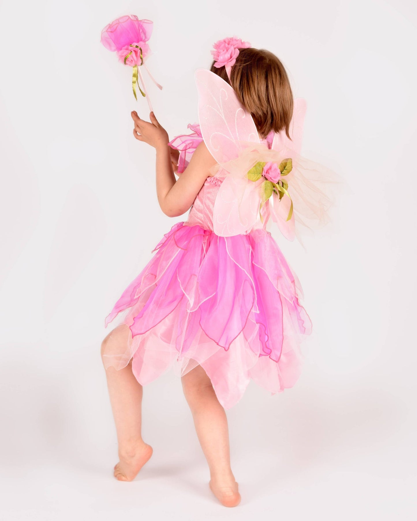 Feenkleid mit Flügeln+Diadem+Zauberstab 122-128 cm 6-8 Jahre