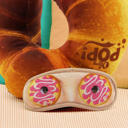 Nackenkissen und Schlafmaske Oh My Pop! „Croissant“