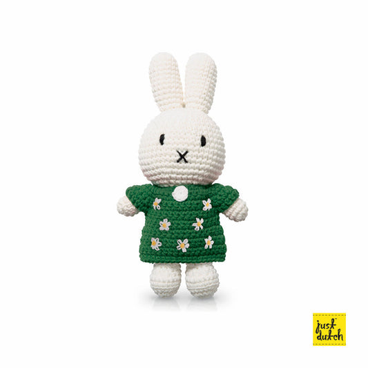 Peluche en Crochet Miffy - Robe Fleurs Verte