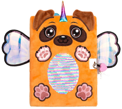 3D-Plüsch-Notizbuch – Mops Wings