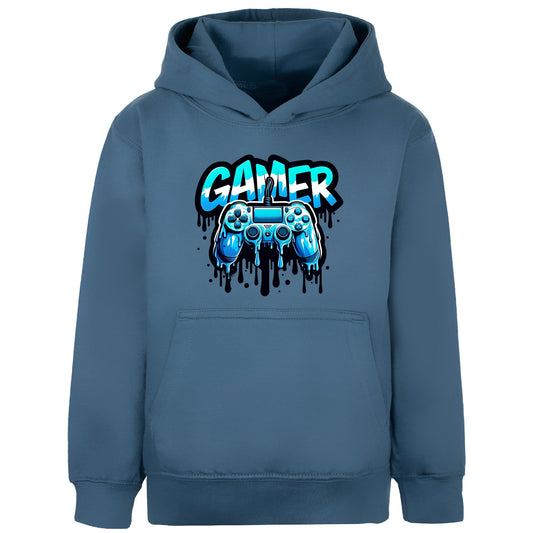 Gaming Hoodie - Fringoo Gaming for Boys Cotton Rich Soft Hooded - Dripping Gaming Blue