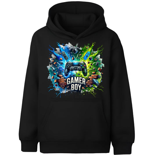 Gaming Hoodie – Fringoo Gaming for Boys Cotton Rich Soft Hooded – Gaming Boy Thunder Black