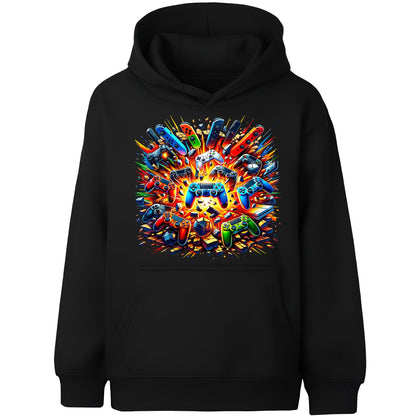 Sweat à capuche gaming – Fringoo gaming for Boys Cotton Rich Soft Hooded – Pads Explode noir