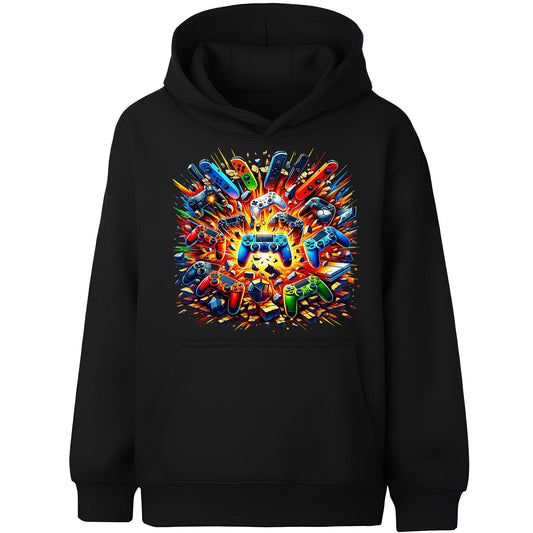 Gaming Hoodie – Fringoo gaming for Boys Cotton Rich Soft Hooded – Pads Explode Black