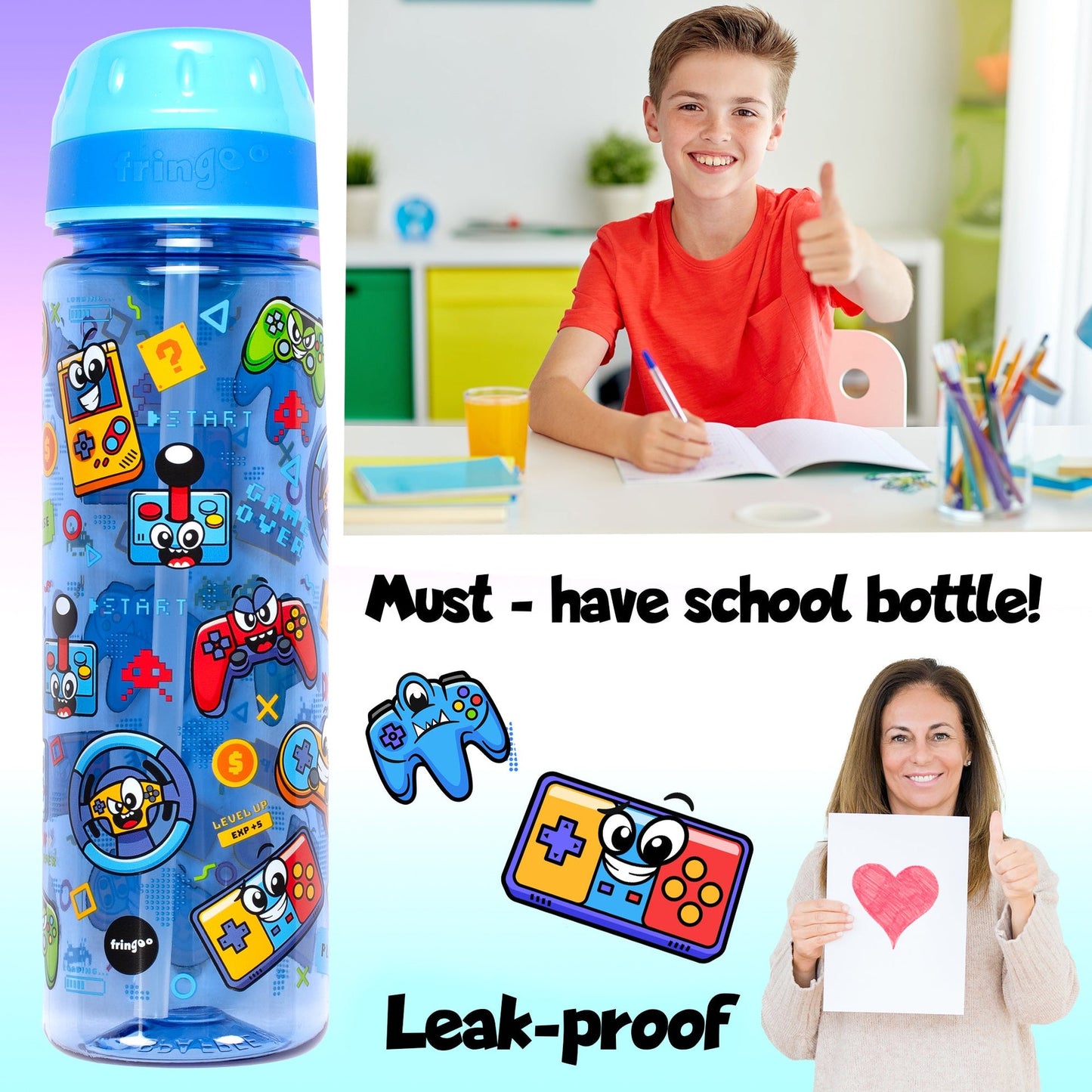 Straw Bottle – gaming Faces