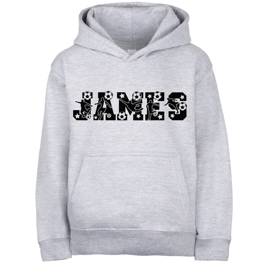 Hooded sweatshirt – Fringoo Football grey for Boys Cotton Rich Soft Hooded – Football Alphabet grey