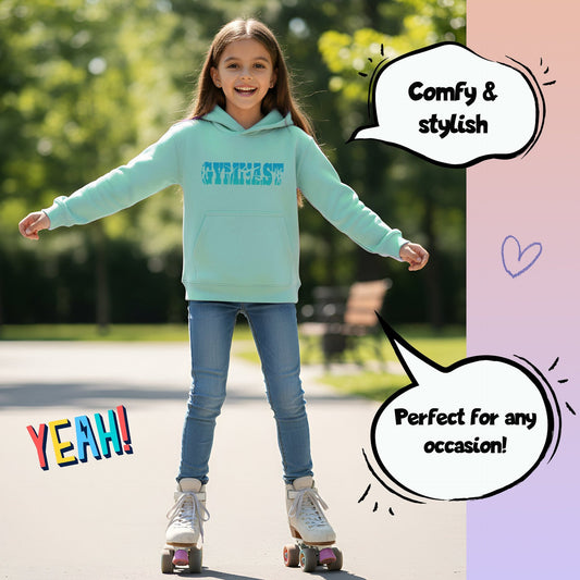 Gymnastics Hoodie - Fringoo Gymnastic for Cotton Rich Soft Hooded - Gymnast turquoise