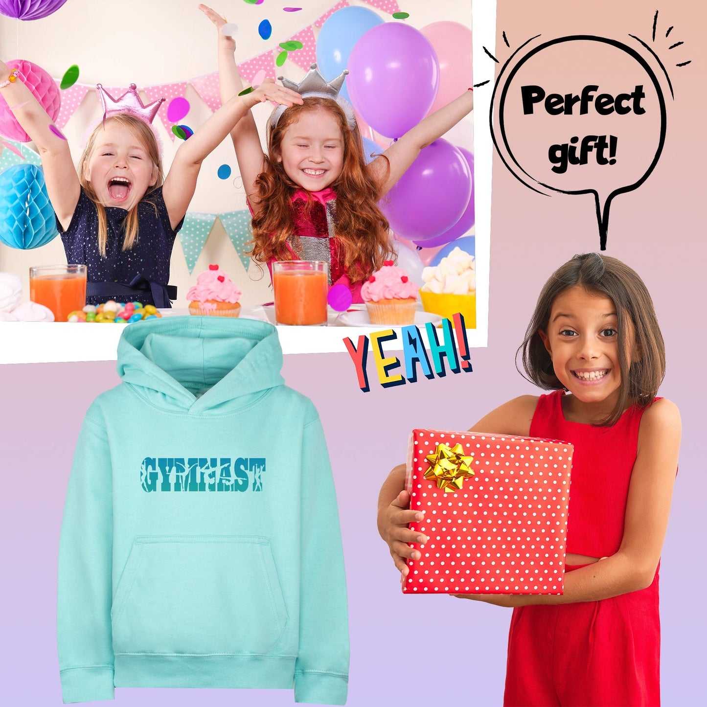 Sweat à capuche gymnastique – Fringoo Gymnastic for Cotton Rich Soft Hooded – Gymnast turquoise