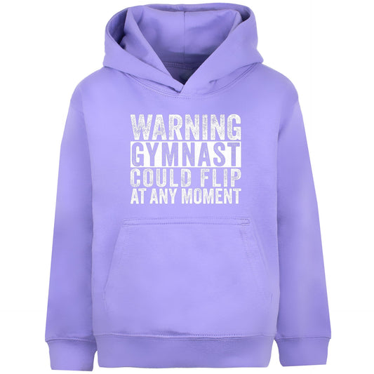 Gymnastik-Kapuzenpulli – Fringoo Gymnastic for Cotton Rich Soft Hooded – Gymnast Warning Lila