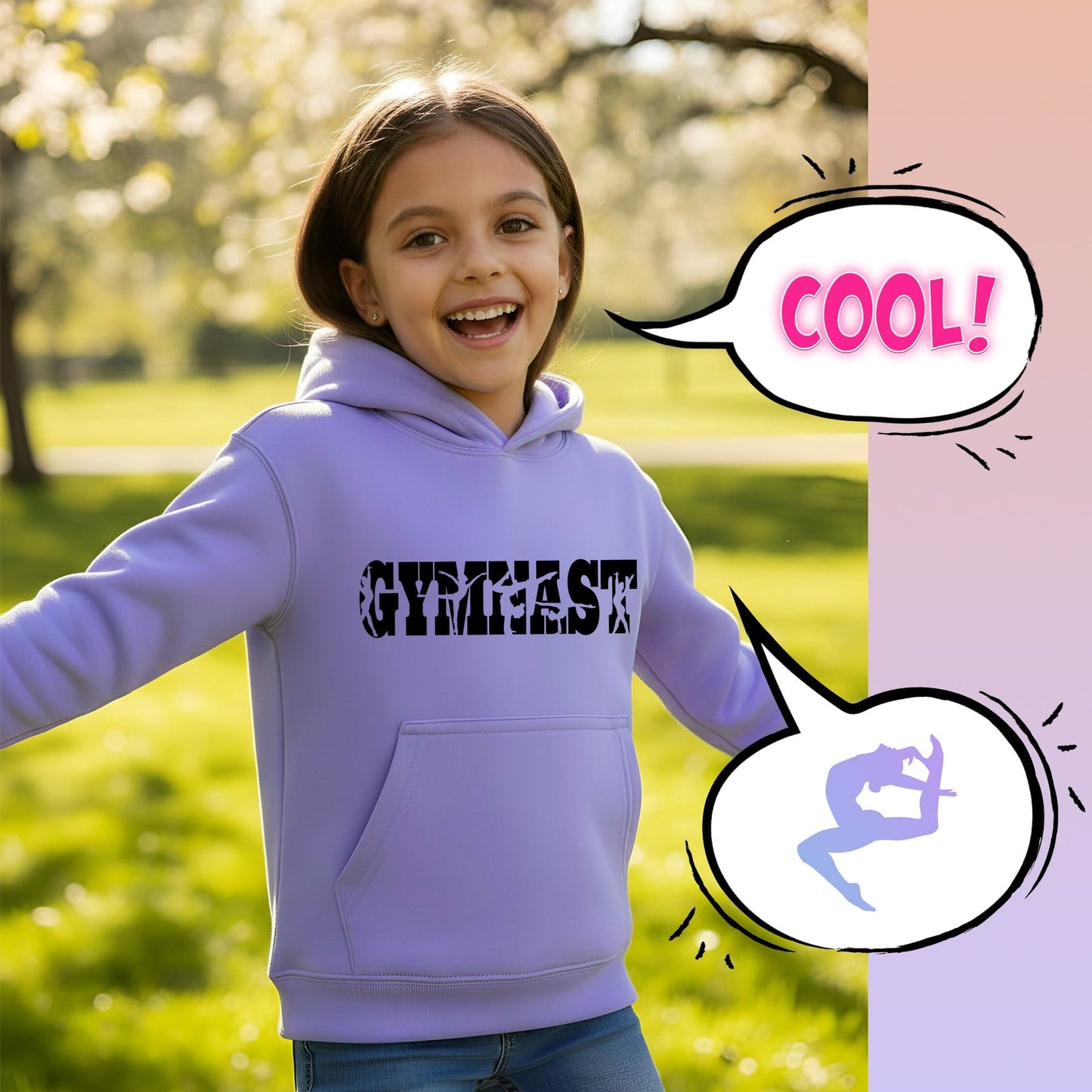 Sweat à capuche gymnastique – Fringoo Gymnastic for Cotton Rich Soft Hooded – Gymnast violet