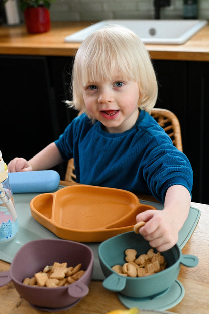 Bol à manger Lili l'Ours Silicone Prune