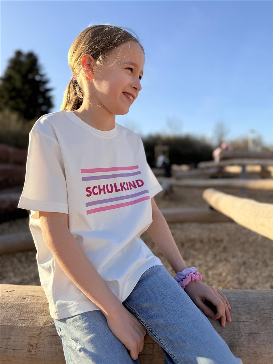 T-shirt Schulkind rose pastel – vue produit 3