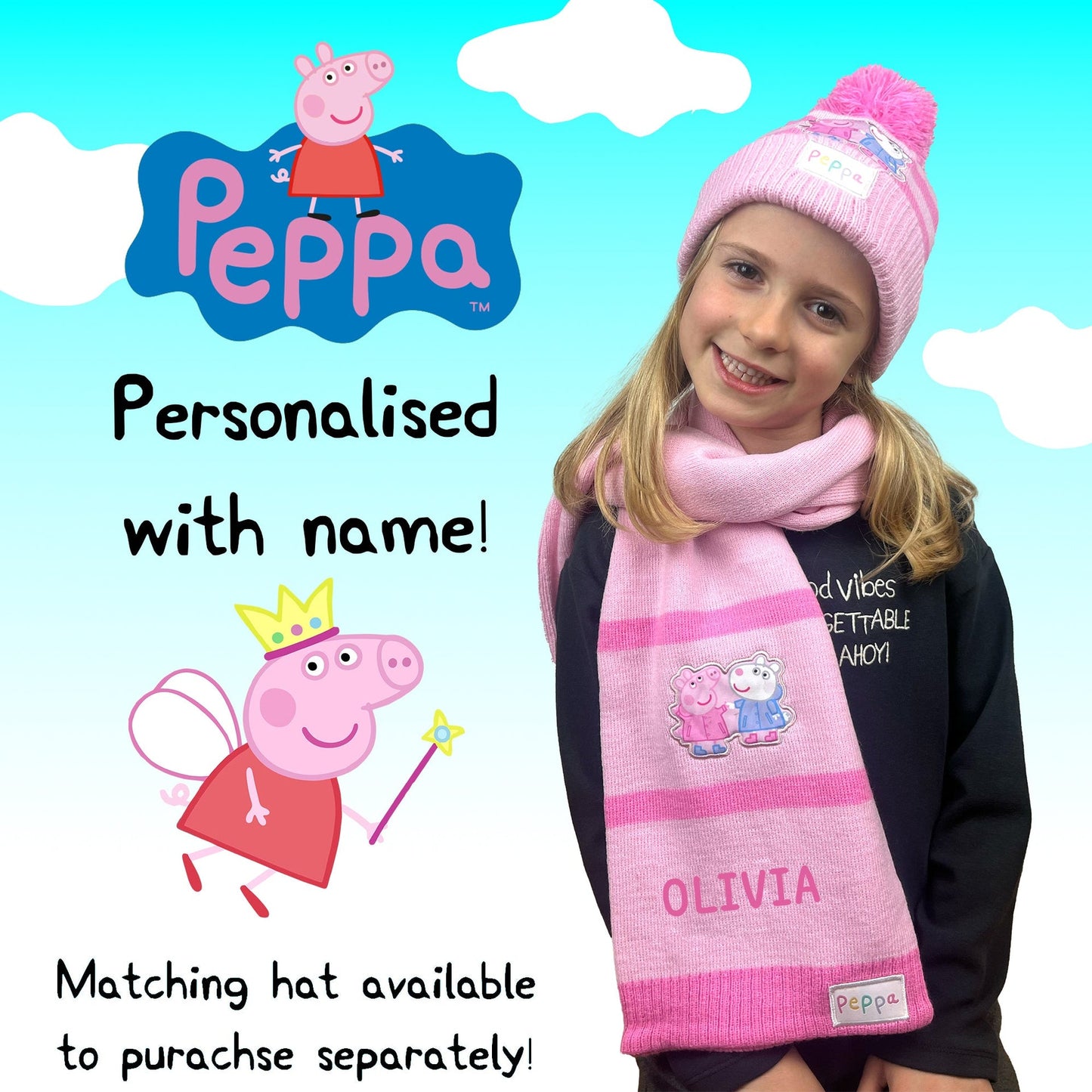 Ensemble bonnet et gants – Peppa Pig Girls Scarf Winter