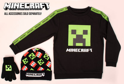 Minecraft vert Creeper Sweatshirt – noir