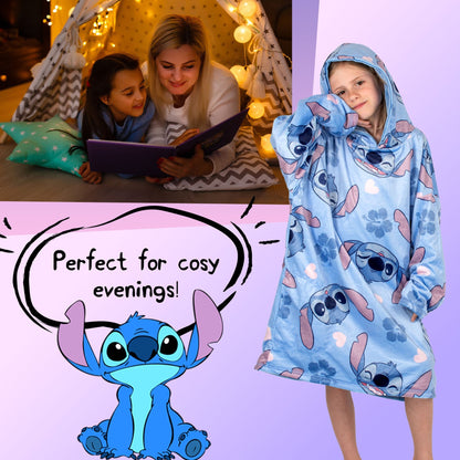 Disney Stitch Oversized Sweat à capuche Couverture -bleu