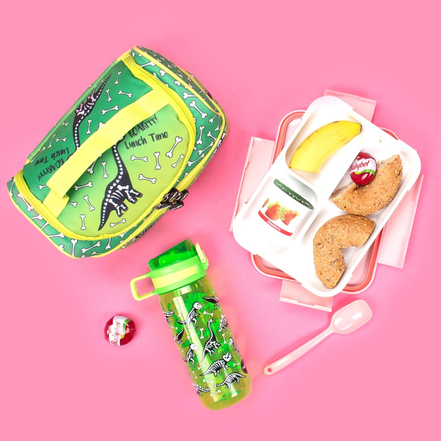 Gourde avec paille 600 ml – dinosaure Lunch Time