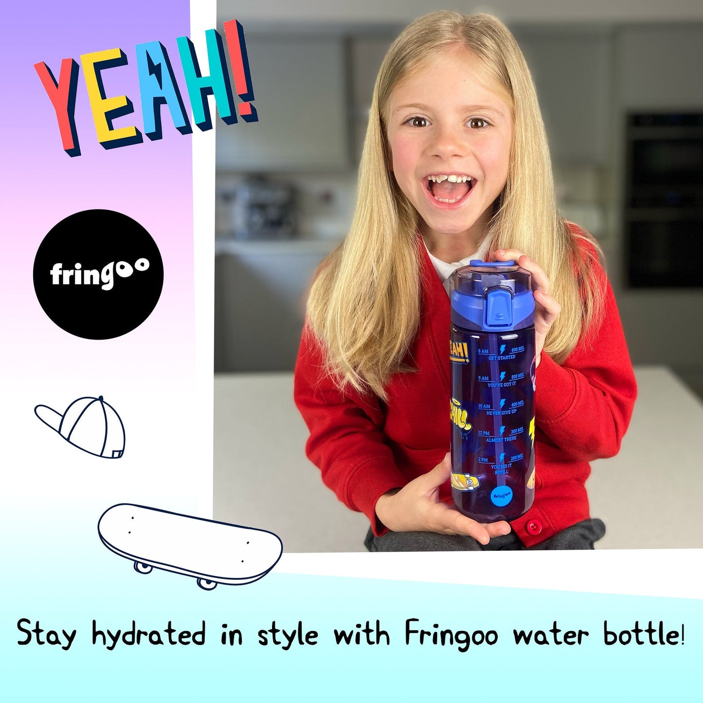 Straw Bottle – Navy Doodle