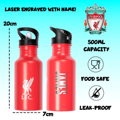Gourde en acier inoxydable avec paille – Liverpool FC Metal 500ml