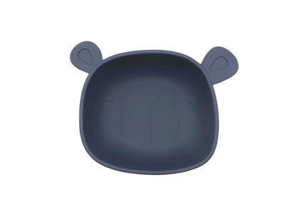 Bol d'Apprentissage Lili l'Ours Silicone Bleu Indigo