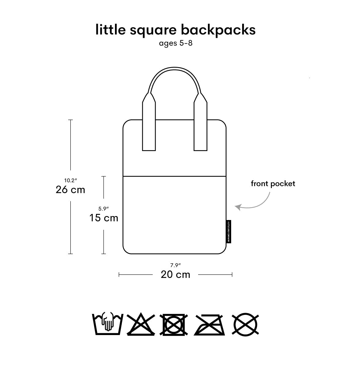 Petit sac à dos carré enfant - Cerises joyeuses – vue 8 – A Little Lovely Company