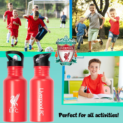 Gourde en acier inoxydable avec paille – Liverpool FC Metal 500ml