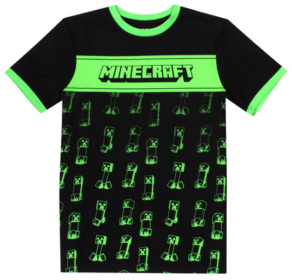 Minecraft Creeper T Shirt – noir & vert