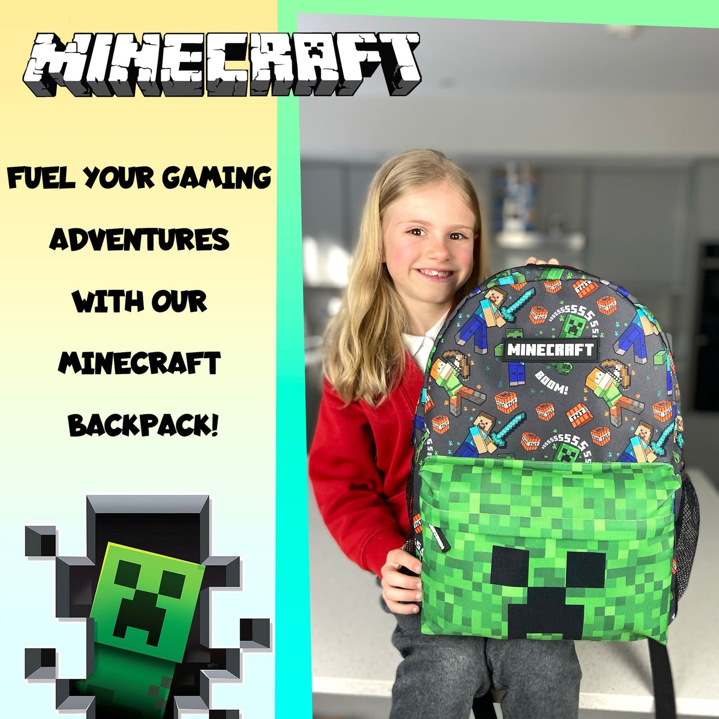 Grand scolaire enfant Sac à dos – Minecraft