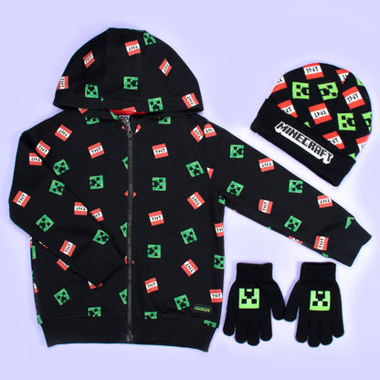 Minecraft Hat & Gloves Set