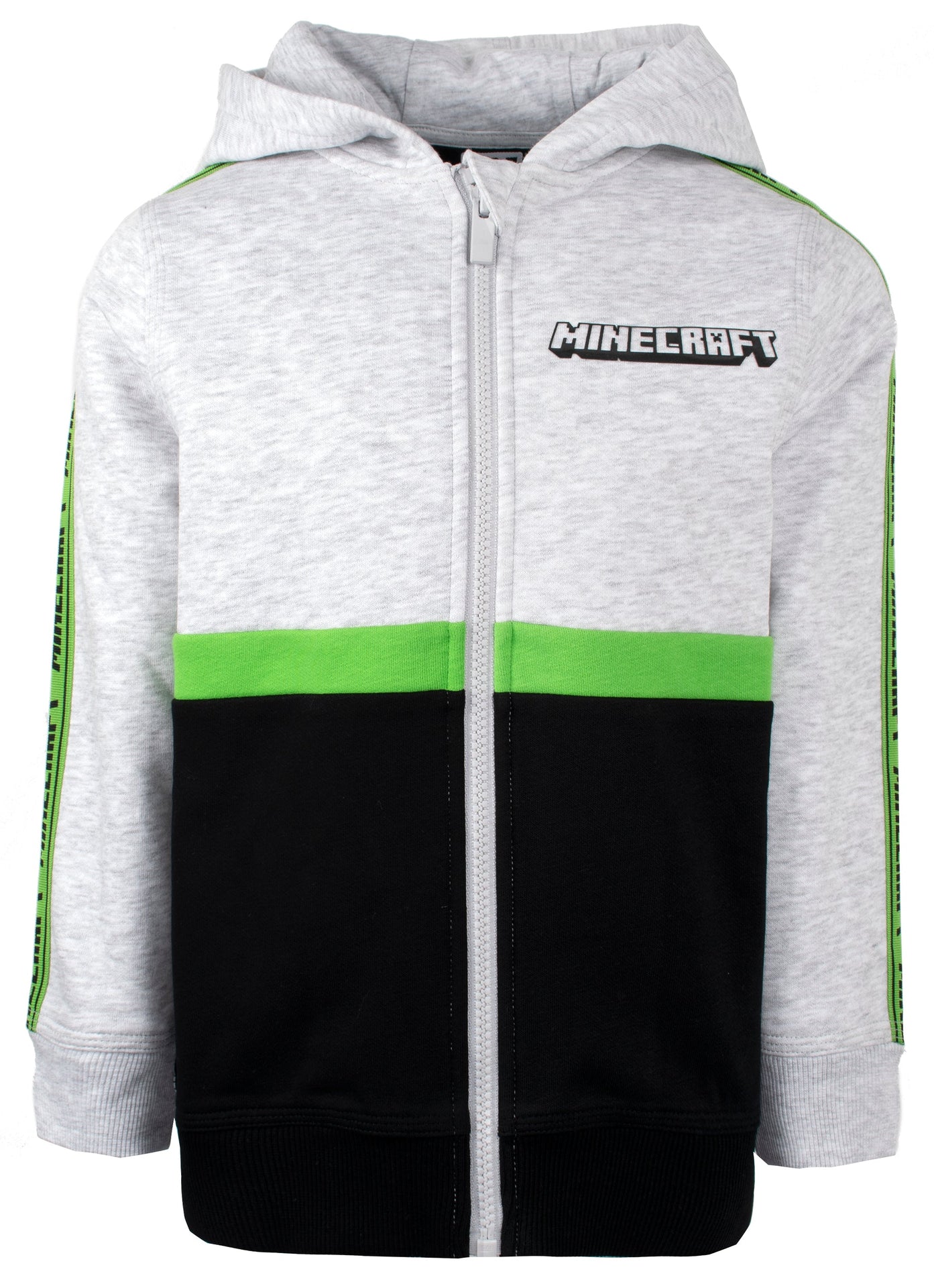 Minecraft Zipped Sweat à capuche – gris and noir