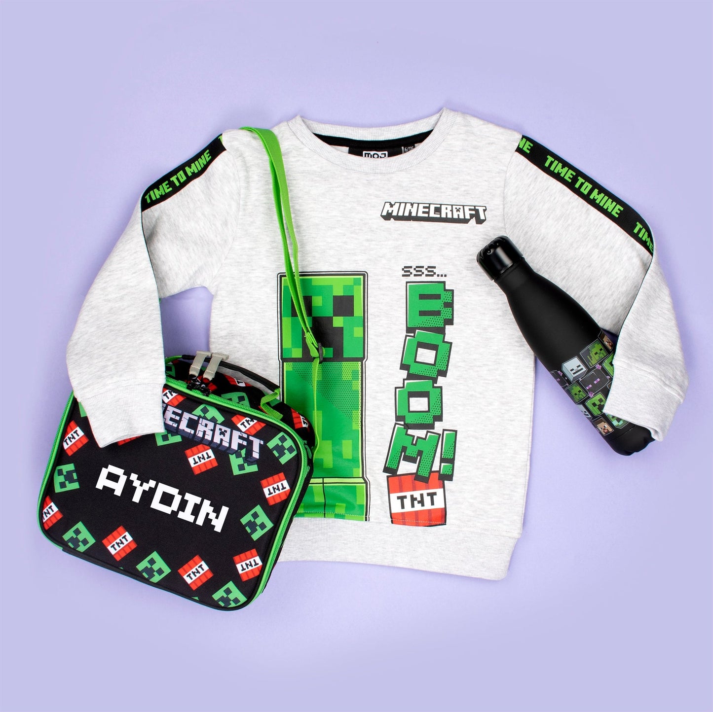 Minecraft vert Creeper Sweatshirt – gris