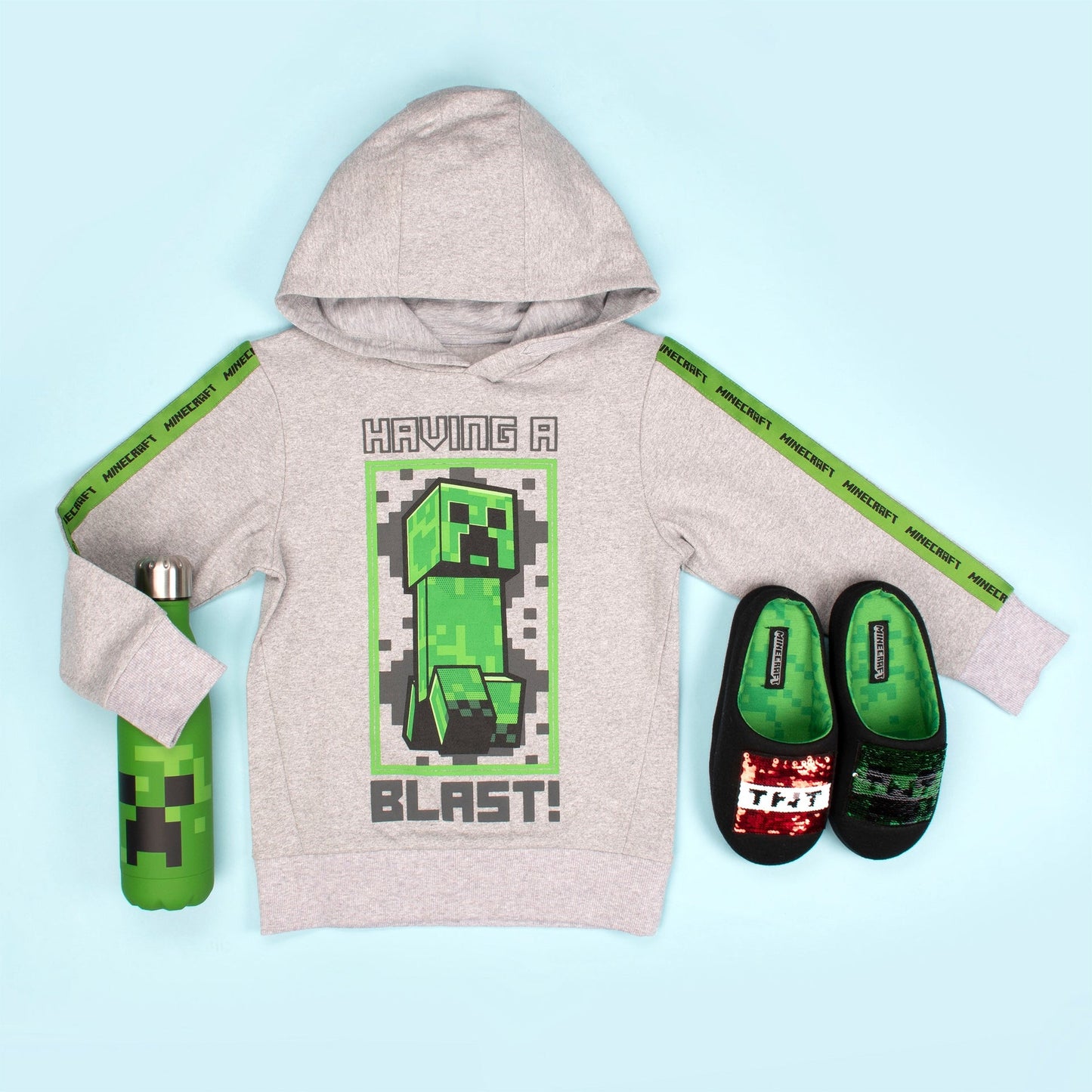 Minecraft vert Creeper Sweat à capuche – gris