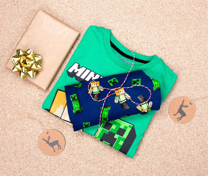 Minecraft Pyjamas – vert & bleu