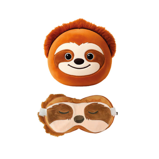 Coussin de voyage ZooNap Ours avec masque de sommeil