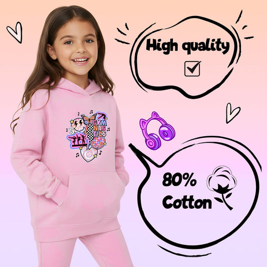 Kapuzenpullover Gymnastik – Fringoo Gymnastic for Cotton Rich Soft Hooded – Gymnastic Vibes-rosa