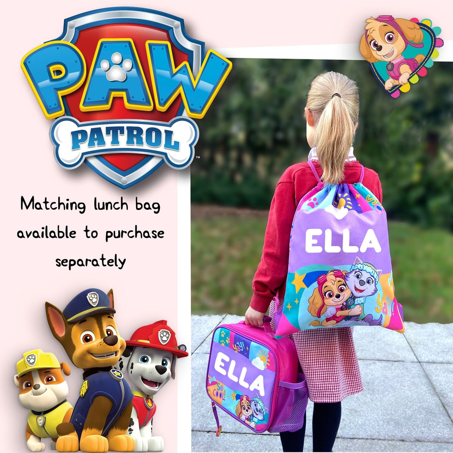 Official Pat’ Patrouille / Nickelodeon Skye (Pat’ Patrouille) Sac à cordon | enfant PE Sac