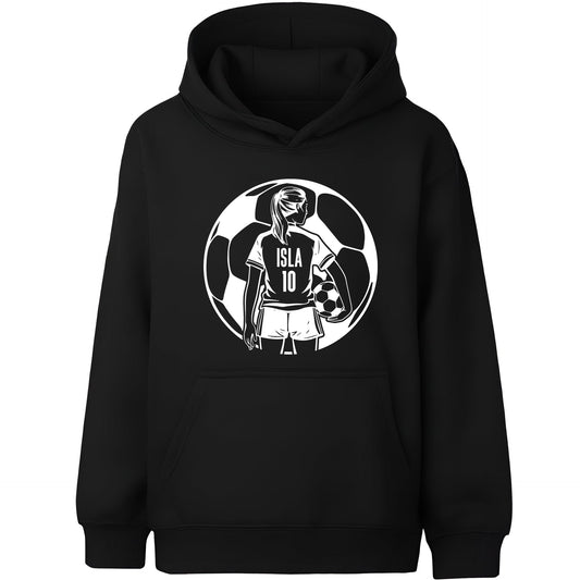 Football Hoodie – Fringoo Football Black for Girls Cotton Rich Soft Hooded – Football Ball Girls Black