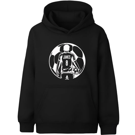 Football Hoodie – Fringoo Black Football for Boys Cotton Rich Soft Hooded – Black Football