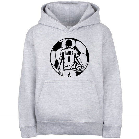 Football Hoodie – Fringoo Grey Football for Boys Cotton Rich Soft Hooded – Football Ball Boys Grey