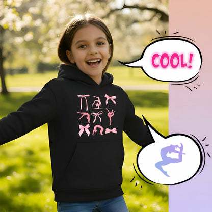 Gymnastics Hoodie - Fringoo Gymnastic for Cotton Rich Soft Hooded - Black Ribbon