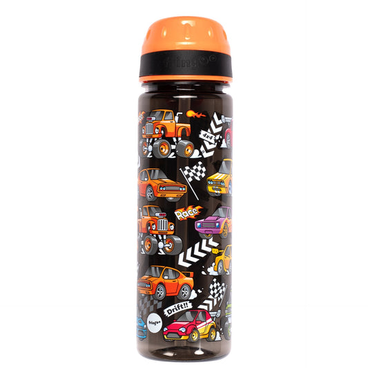 Trinkflasche – Trinkflasche mit Strohhalm – Rennautos