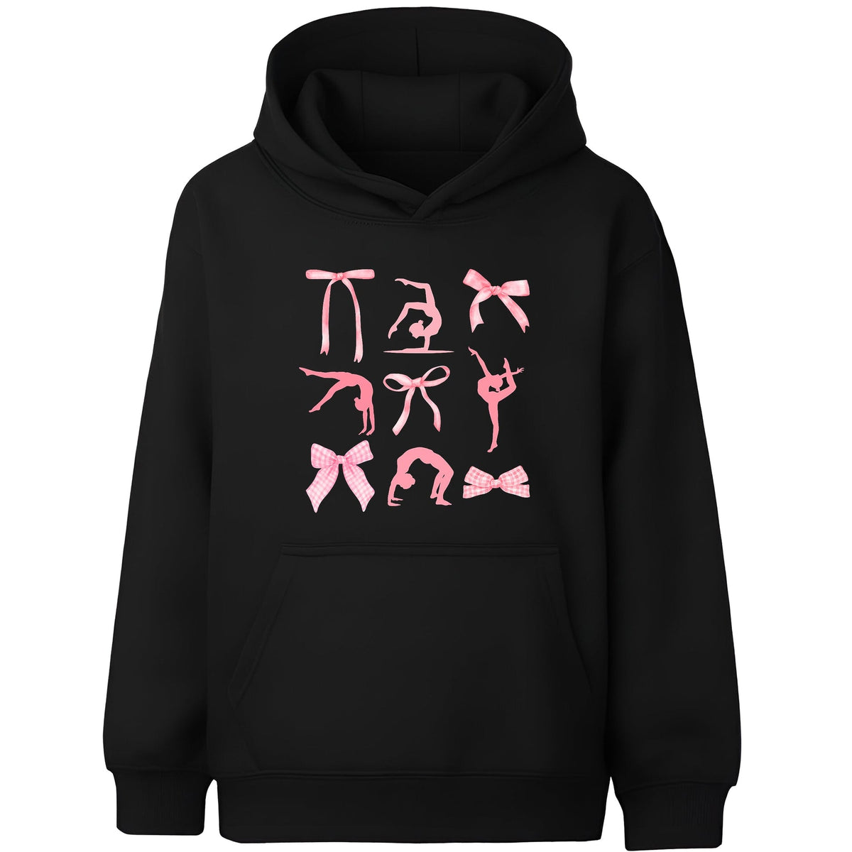 Gymnastics Hoodie - Fringoo Gymnastic for Cotton Rich Soft Hooded - Black Ribbon