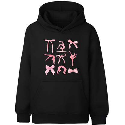 Gymnastics Hoodie - Fringoo Gymnastic for Cotton Rich Soft Hooded - Black Ribbon