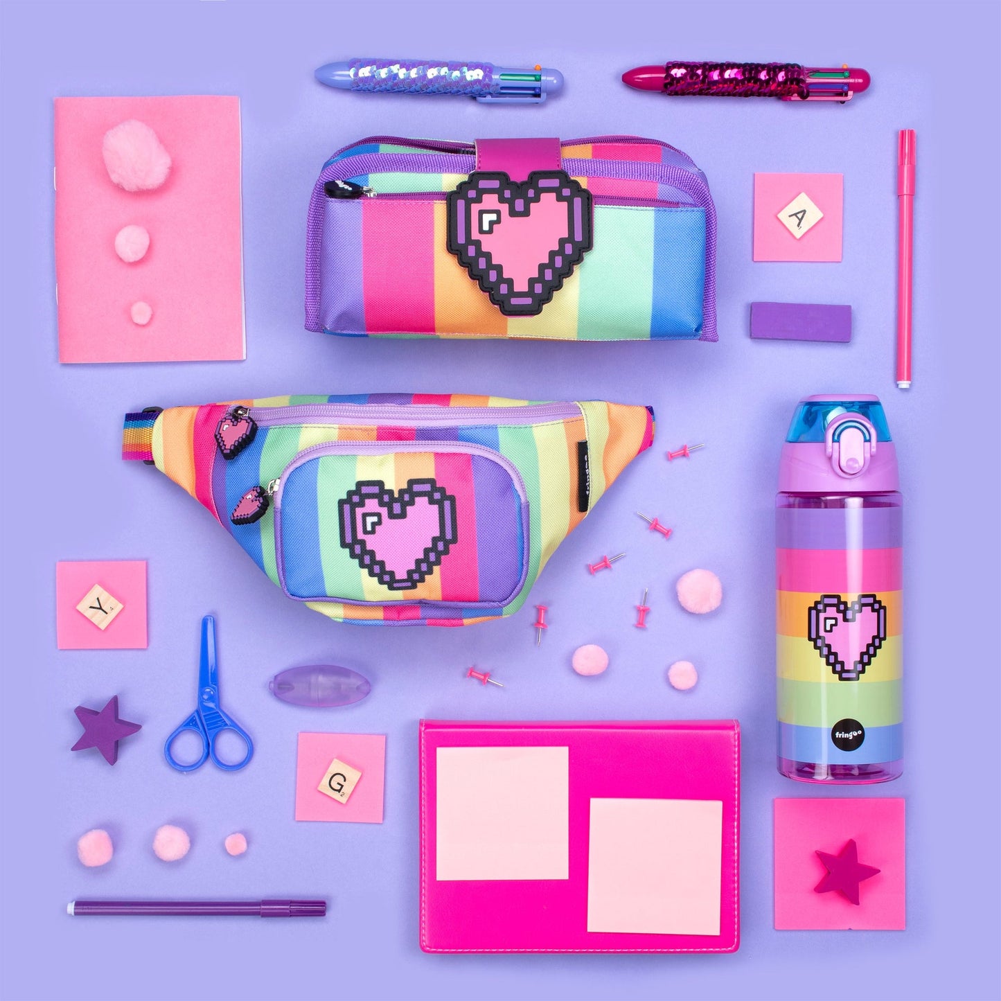 Pixel Heart scolaire Trousse scolaire for enfant