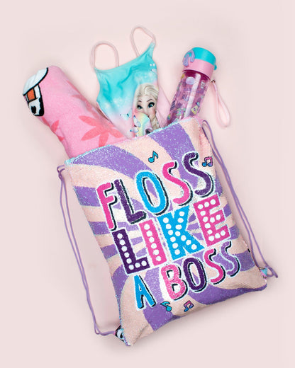 À sequins Drawstring Sac à dos – Floss Like a Boss