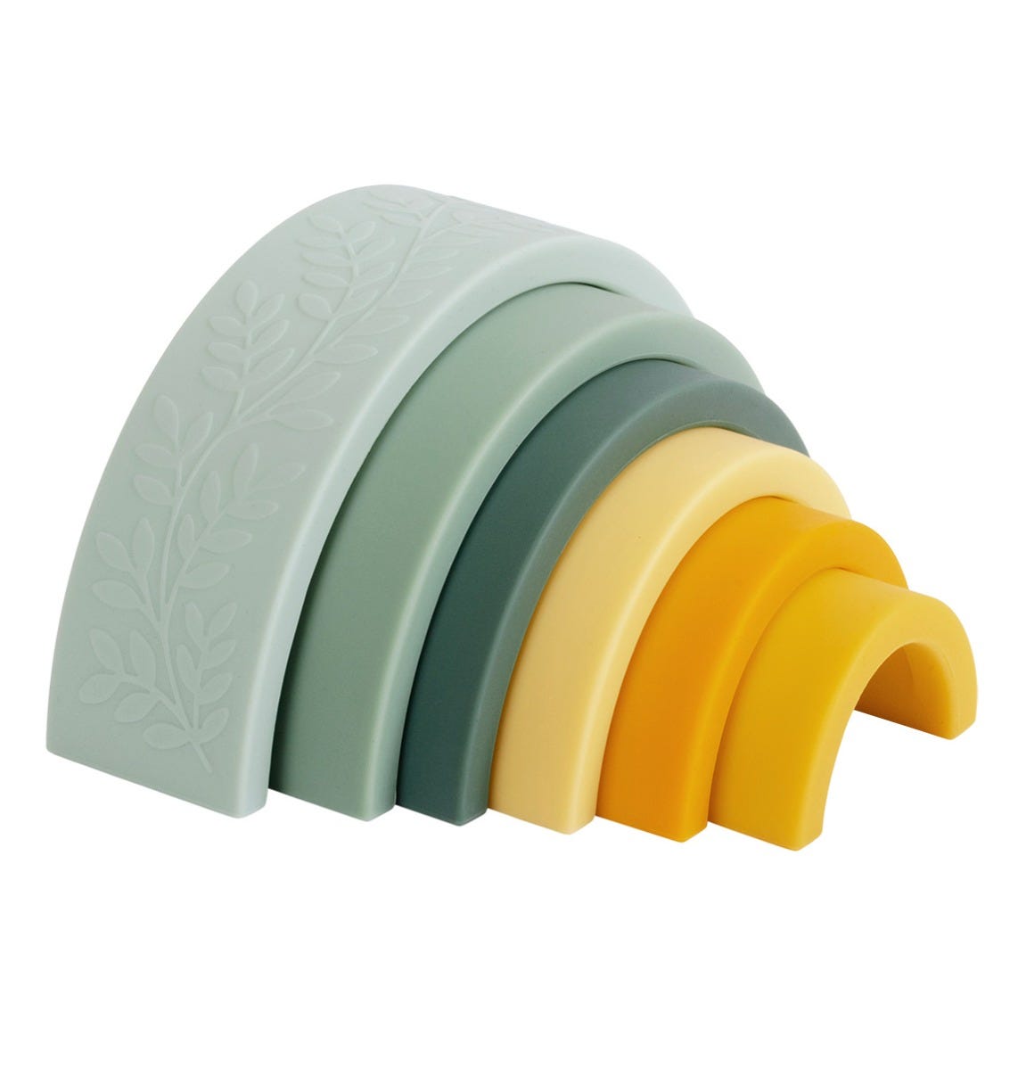 Arc-en-ciel à empiler en silicone - Sauge – vue 4 – A Little Lovely Company