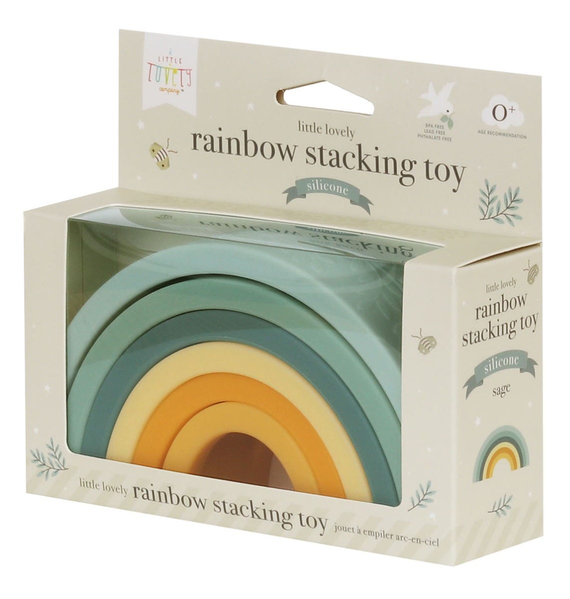Arc-en-ciel à empiler en silicone - Sauge – vue 5 – A Little Lovely Company