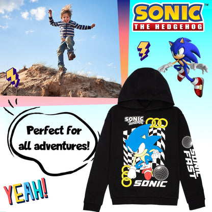 Sweat à capuche Sonic – THE HEDGEHOG Boys – 100% Cotton Hooded