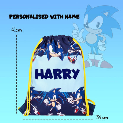 Official Sonic the Hedgehog PE Sac à cordon, with your child's full name.