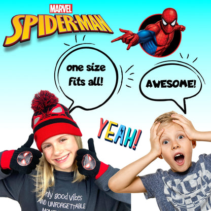 Ensemble bonnet et gants – Marvel Spider-Man Winter Set for Boys